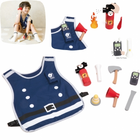 Žaislinė ugniagesio apranga vaikams su priedais 8 vnt. , Classic World