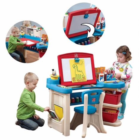 Dailininko stalas su piešimo lenta ir kėde vaikams , Step2
