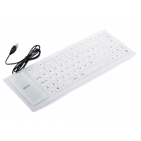Silikoninė kompiuterio klaviatūra, balta