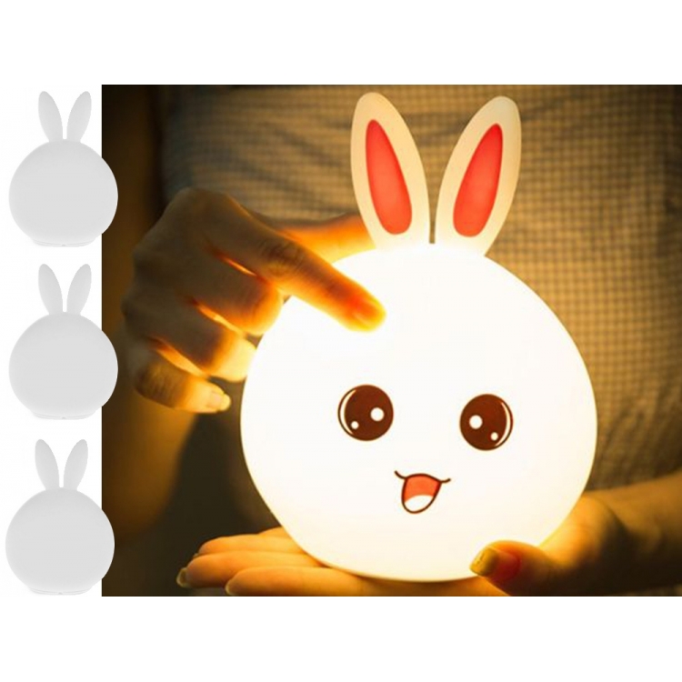 Vaikiška LED RGB naktinė lempa su pulteliu
