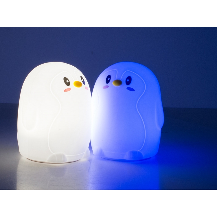 Vaikiška LED RGB naktinė lempa Pingvinas su USB
