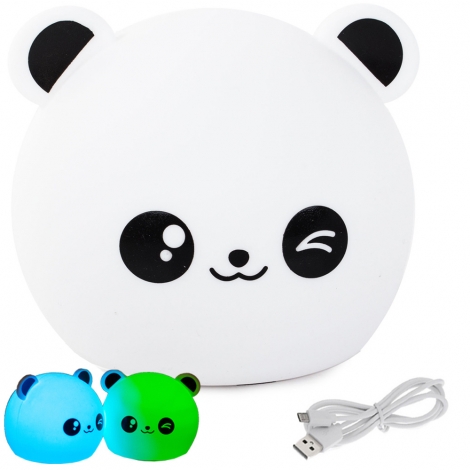 Vaikiška LED RGB naktinė lempa Panda su USB 