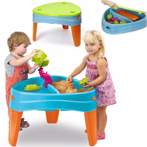 Žaislinis smėlio ir vandens stalas vaikams su dangčiu , Feber