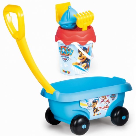 Žaislinis vežimėlis karutis su smėlio kibirėliu ir priedais vaikams , Smoby