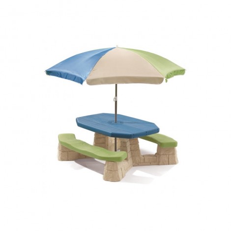 Iškylos stalas su suoliukais ir skėčiu vaikams , Step2