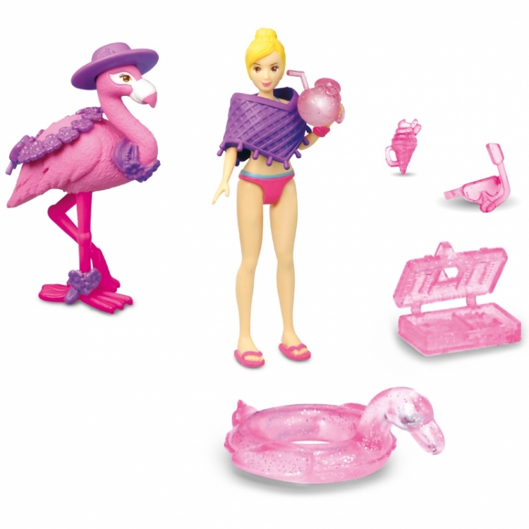 Žaislinis keturratis 22 cm su flamingu ir priedais 20 vnt. DICKIE