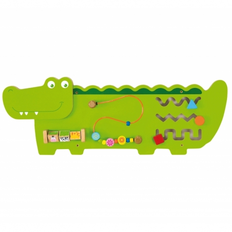 Daugiafunkcinis medinis pakabinamas sieninis žaidimas - Krokodilas Viga