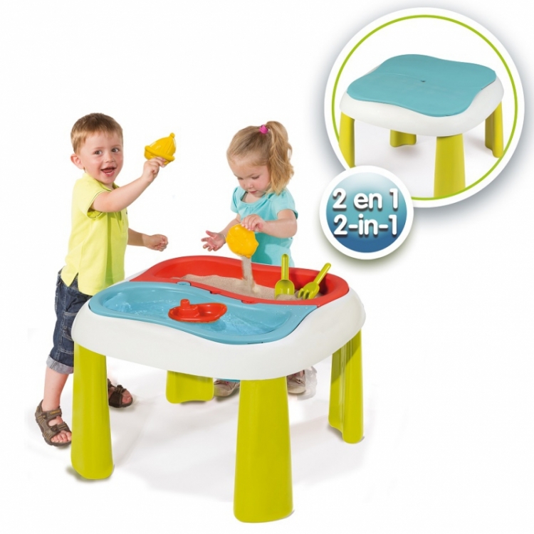 Žaislinis smėlio ir vandens stalas vaikams Su dangčiu 2in1 ,Smoby
